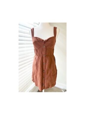 Anthropologie Maeve Rust Brown Mini Dress